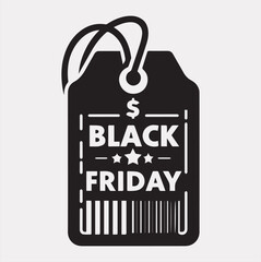 black friday Discount label vector silhouette on a white background