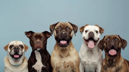 Five Happy Dogs Portrait