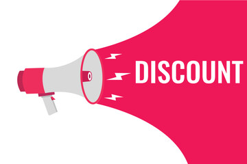 discount button, banner, label, template for website. discount text with colorful megaphone icon
