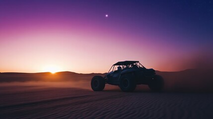 Teams Navigating Desert Dunes at Dawn