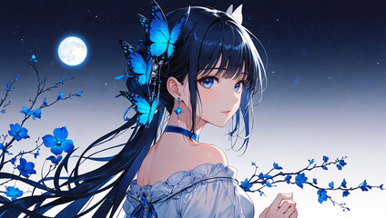 It's an anime-style portrait of a young woman