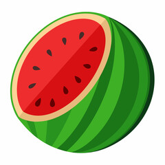 Half of a Watermelon with Visible Seeds