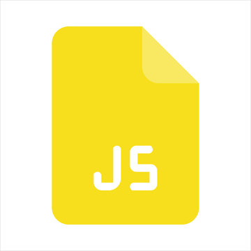 Vector illustration of a JS format icon on a white background.	