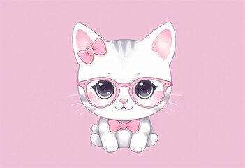 Cute cat cartoon style