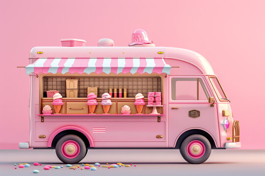 A whimsical Ice Cream Truck