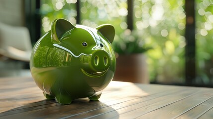 The green piggy bank