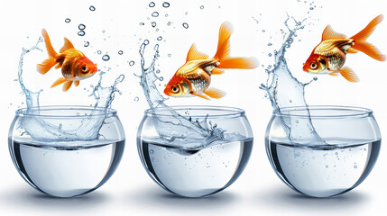 goldfish jumping out of the water