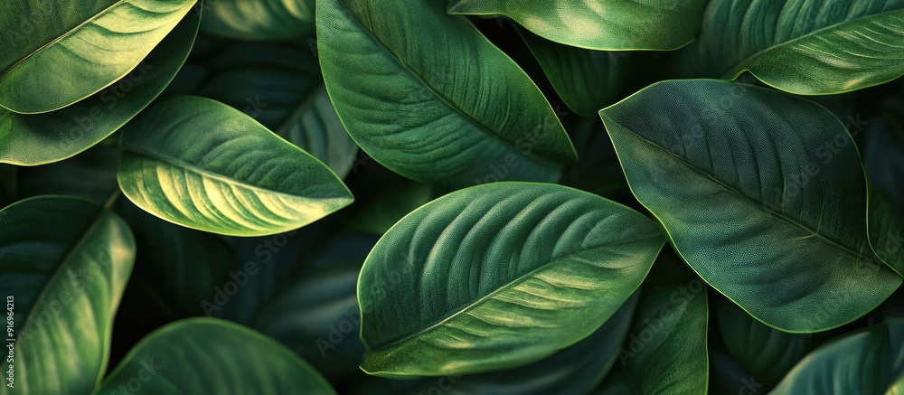 Aufkleber close ups and details of the green leaves. with copy space image. place for adding text or design