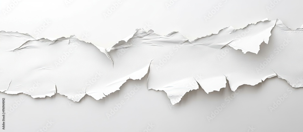Poster torn ripped paper on a white background with copy space for text