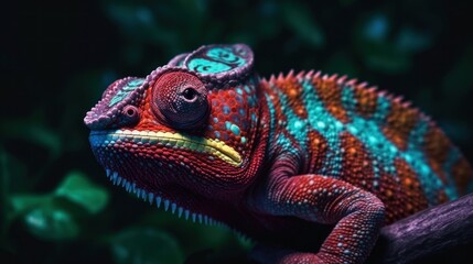 Close-up of a Vibrant Chameleon