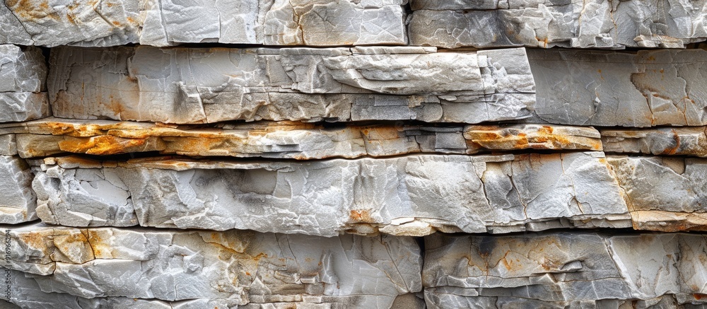 Leinwandbilder Natural textured background featuring a ribbed surface of calcium and stone Shades of white gray and brown Backdrop. with copy space image. Place for adding text or design