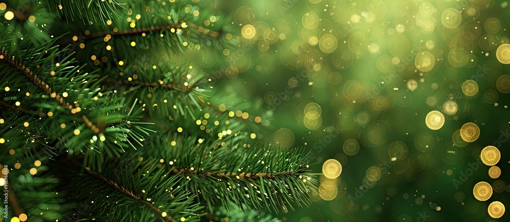 Poster green christmas background with a fabric texture new year background. with copy space image. place f