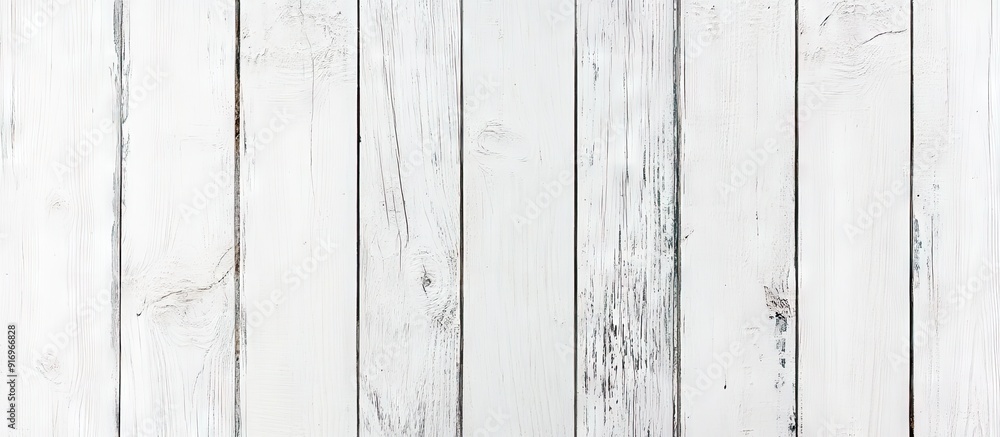 Poster Top view of a vintage white wooden table background. with copy space image. Place for adding text or design