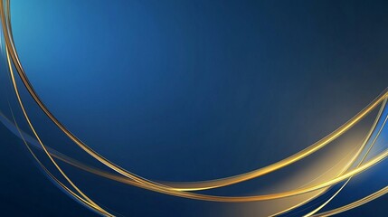 Elegant Blue Background with Golden Line - High Resolution Vector Graphic Design with Luxurious Cinematic Feel