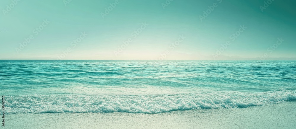 Poster abstract background featuring a gradient sea green copy space