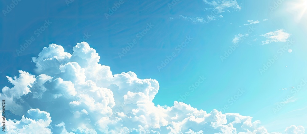 Aufkleber image of a clear blue sky with white clouds. with copy space image. Place for adding text or design