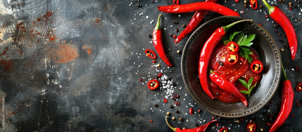 Poster food proposals featuring chili with a copy space image