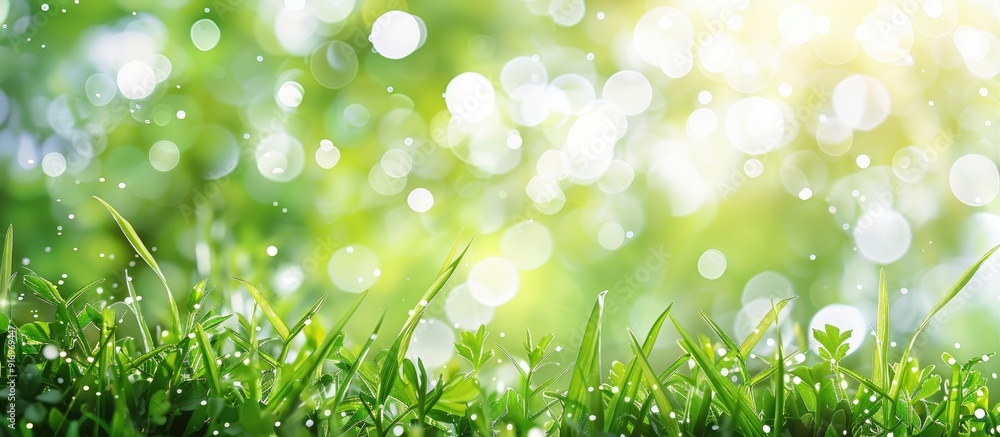 Leinwandbilder a wide format close up outdoors image of vibrant green meadow grass in spring or summer it showcases