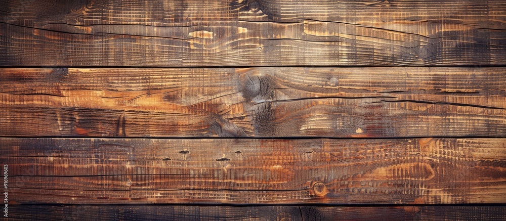 Fototapete A vintage wooden surface with an intricate natural pattern creates a rustic backdrop ideal for text overlay in the copy space image