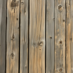 Fototapeta premium Weathered, aged wood planks with visible knots and cracks