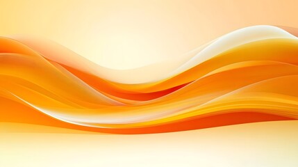 Light Orange Background with Yellow Wave Elements, Simplistic Style Vector Illustration