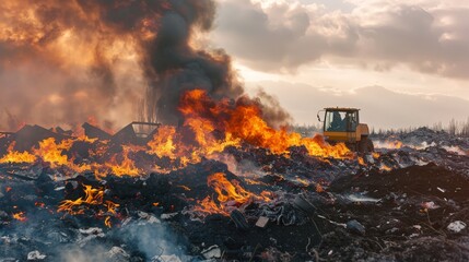 Describe the use of fire in waste management. How are incineration and controlled burning used to process and reduce waste materials
