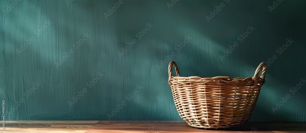 Aufkleber An empty basket on a table featuring copy space image
