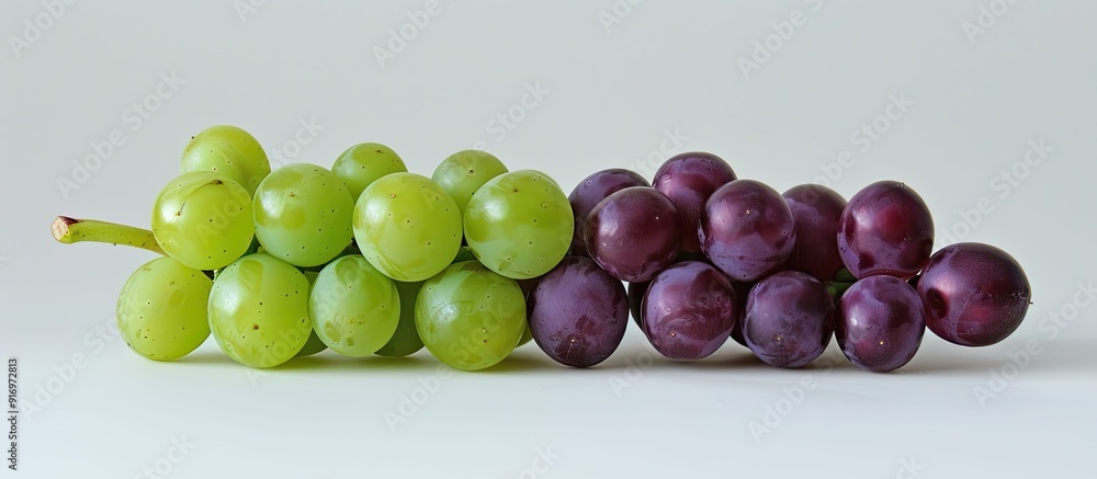 Poster Unripe grape bunch with odd man out in a copy space image