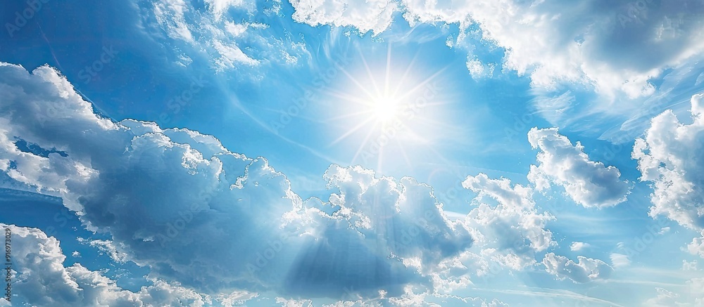 Poster A gorgeous summer sky and clouds form a perfect background for adding text with ample copy space image included