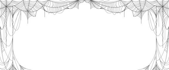 Obraz premium Spider web line art vector