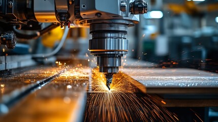 Machining center woodworking with 6 interpolated axes for machining elements for chairs furniture : Generative AI