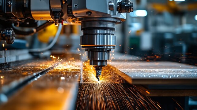 Machining center woodworking with 6 interpolated axes for machining elements for chairs furniture : Generative AI