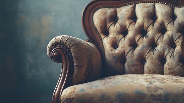old vintage furniture on a gray background : Generative AI