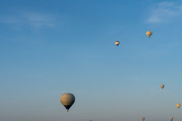 Hot air ballooning is a popular attraction in Cappadocia, Turkiye.