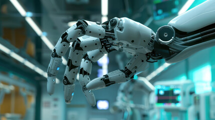 Fototapeta premium Robotic arms assisting in delicate surgeries