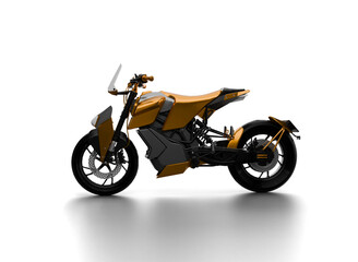 Obraz premium Yellow Gold sports bike motorcycle on a transparent background