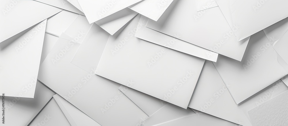 Aufkleber White paper sheets folded with copy space image against white backdrop