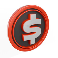 Obraz premium Dollar Sign 3D Icon With Currency Symbol Made With Transpare PNG
