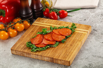 Spanish salami cured chorizo sausage