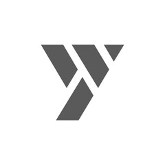 the logo consists of the letter Y and W. Abstract, outline and elegant.