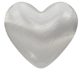 White heart isolated on transparent background 3d render Love concept