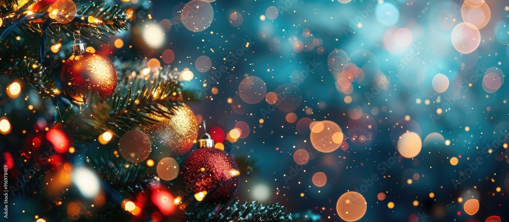 Poster festive bokeh circles create an abstract christmas themed copy space image