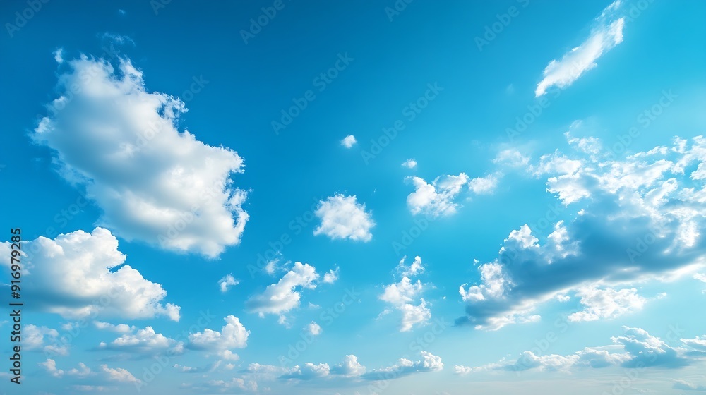 Aufkleber beautiful blue sky with strange shape of clouds in the morning or evening is used as natural backgro