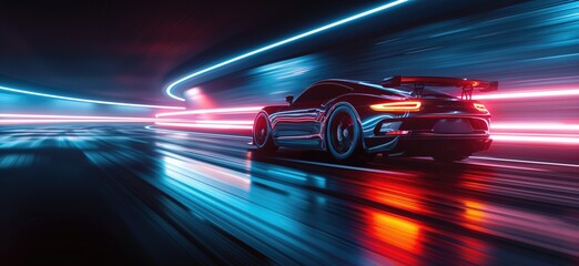 Race car wallpaper. Modern luxury sports car banner