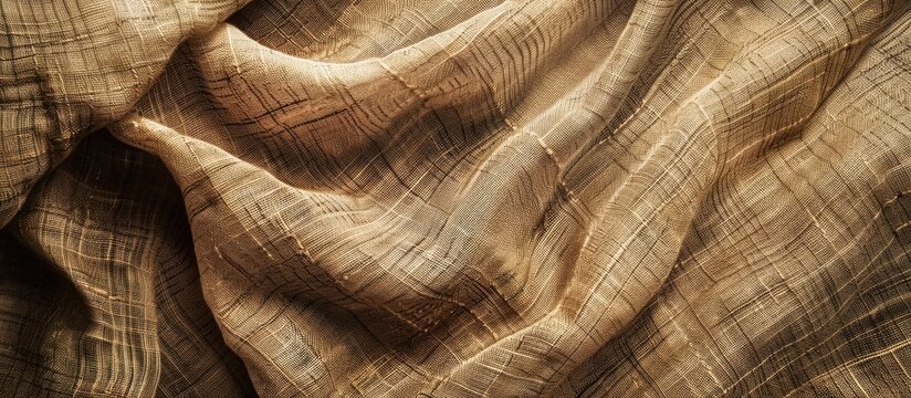 Vintage fabric with a brown background perfect for adding text or logos with copy space image