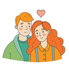 loving couple vector drawing, two people love each other, boy and girl hugging, family hugs