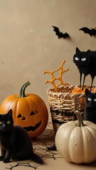 halloween background with pumpkin