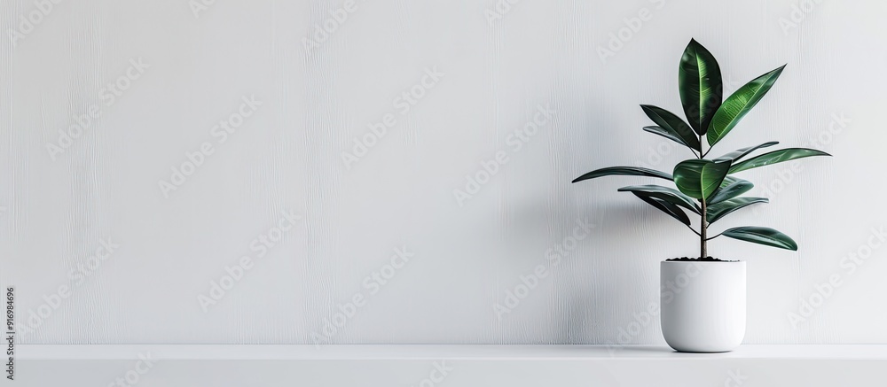 Aufkleber minimalistic plant displayed on a white background with space for copying your image