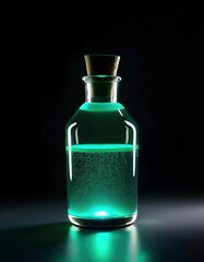 COLLECTION OF A BOTTLE GLASSES WITH GLOW CHEMICAL INSIDE IT