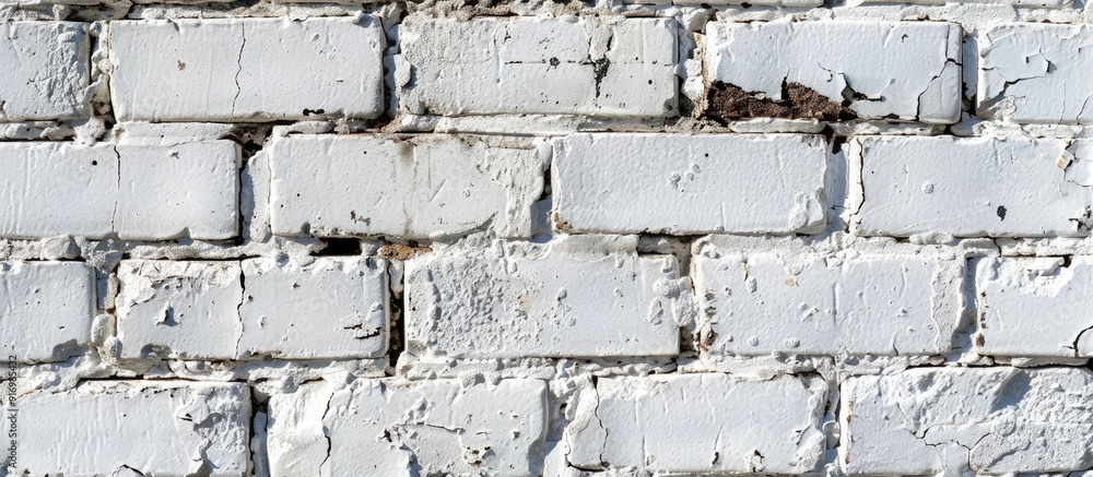 Wall mural White bricks creating a backdrop with copy space image